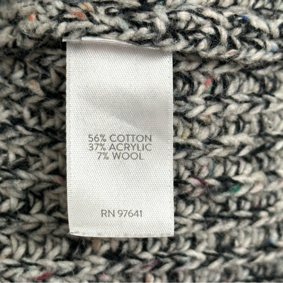 J.Jill Long Sweater Cardigan Black Grey White Speckled Zip Up Sweater Size Small - Picture 7 of 8